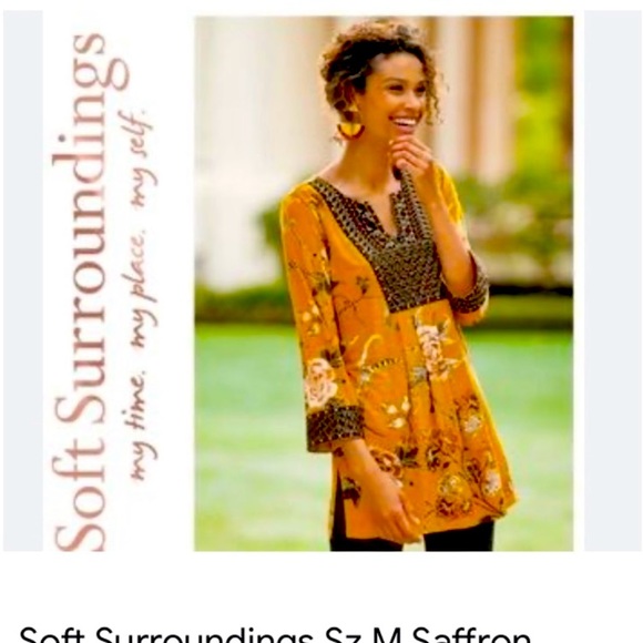 Soft Surroundings Tops - SOFT SURROUNDINGS ETANA FLORAL EMBROIDERED V FRONT TUNIC